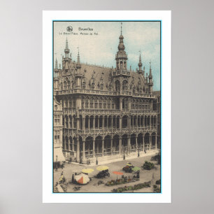 GERECYCELT KUNST: BRÜSSEL BELGIEN POSTCARD 1900 POSTER