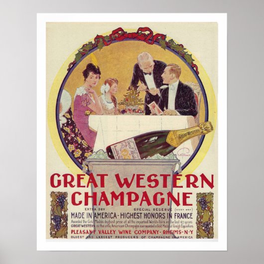 GERECYCELT KUNST: CHAMPAGNE-WERBUNG C.1915 POSTER (Vorne)