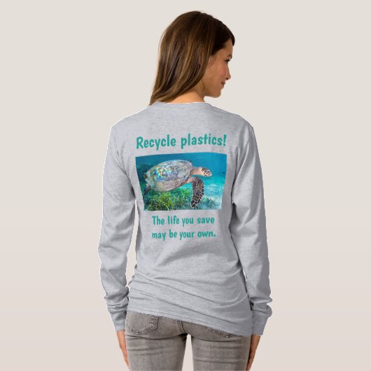 Gerecycelt Kunststoffe Das Leben, das Sie gerettet T-Shirt (Schwarz voll)