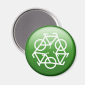 Gerecycelt Logo mit Fahrrädern Magnet (Vorderseite/Rückseite)