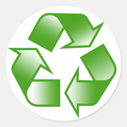 Gerecycelt Logo Runder Aufkleber (Vorderseite)