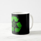 Gerecycelt Logo von Shirley Taylor Kaffeetasse (VorderseiteRechts)