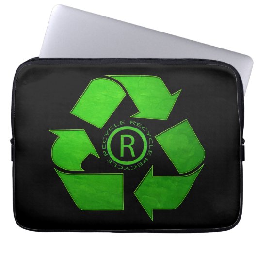 Gerecycelt Logo von Shirley Taylor Laptopschutzhülle (Vorderseite)