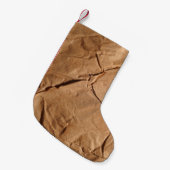 Gerecycelt Packpapier. Textur. Kleiner Weihnachtsstrumpf (Vorderansicht (hängend))