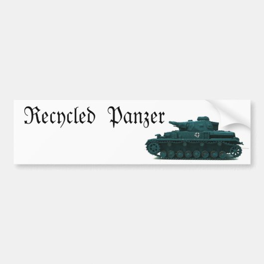 Gerecycelt Panzer Autoaufkleber (Vorne)