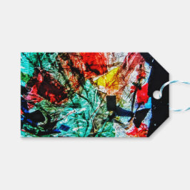 Gerecycelt Plastikglücksmarke mit blauer abstrakte Geschenkanhänger