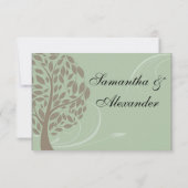 Gerecycelt Sage Green/Brown Stylized Öko Tree UAWG RSVP Karte (Rückseite)