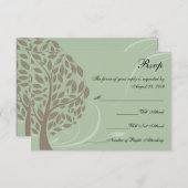 Gerecycelt Sage Green/Brown Stylized Öko Tree UAWG RSVP Karte (Vorne/Hinten)