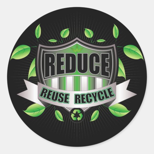 Gerecycelt Schild Runder Aufkleber (Vorderseite)