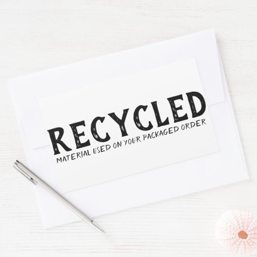 Gerecycelt Versand Rechteckiger Aufkleber (Umschlag)