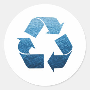 Gerecycelt Wasser Runder Aufkleber