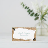 Gerecycelt weißes Schrott auf Korkpastelgrün Visitenkarte (Stehend Vorderseite)