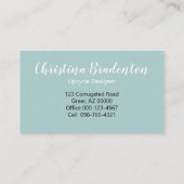 Gerecycelt weißes Schrott auf Korkpastelgrün Visitenkarte (Rückseite)