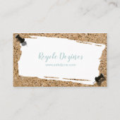 Gerecycelt weißes Schrott auf Korkpastelgrün Visitenkarte (Vorderseite)