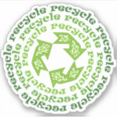 Gerecycelt, wiederverwenden, Zitat mit grünen Pfei Aufkleber (Vorderseite)