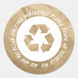 Gerecycelt wiederverwendete Verpackung Runder Aufkleber