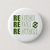 Gerecycelt Wiederverwendung reduzieren Button (Vorderseite)