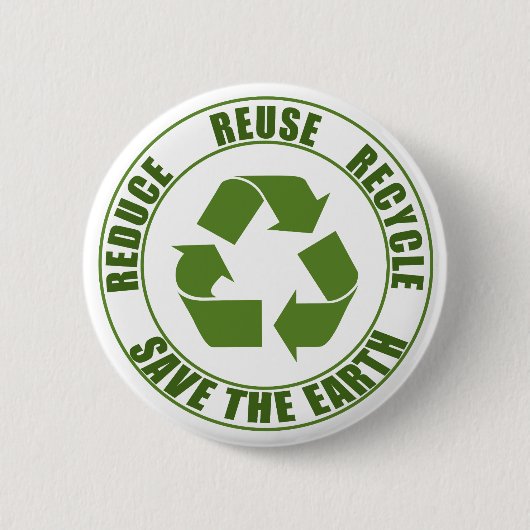 Gerecycelt Wiederverwendung reduzieren Button (Vorderseite)