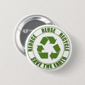 Gerecycelt Wiederverwendung reduzieren Button (Vorne & Hinten)