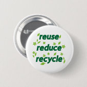 Gerecycelt Wiederverwendung reduzieren Button (Vorne & Hinten)