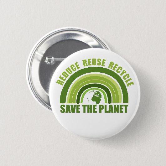 Gerecycelt Wiederverwendung reduzieren Button (Vorne & Hinten)