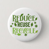 Gerecycelt Wiederverwendung reduzieren Button (Vorderseite)