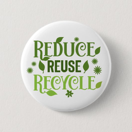 Gerecycelt Wiederverwendung reduzieren Button (Vorderseite)