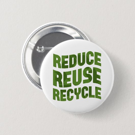 Gerecycelt Wiederverwendung reduzieren Button (Vorne & Hinten)