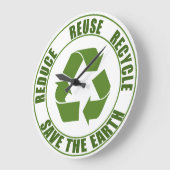 Gerecycelt Wiederverwendung reduzieren Große Wanduhr (Winkel)