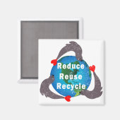 Gerecycelt Wiederverwendung reduzieren Magnet (Vorderseite/Rückseite)