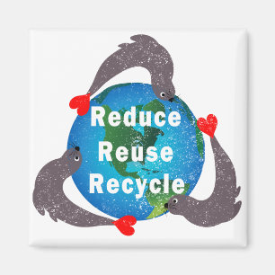 Gerecycelt Wiederverwendung reduzieren Magnet
