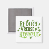Gerecycelt Wiederverwendung reduzieren Magnet (Vorderseite/Rückseite)