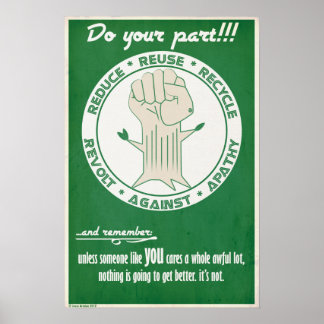 Gerecycelt Wiederverwendung reduzieren Poster