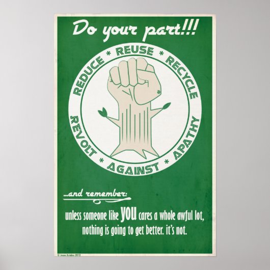 Gerecycelt Wiederverwendung reduzieren Poster (Vorne)