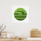Gerecycelt Wiederverwendung reduzieren Poster (Küche)