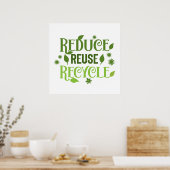 Gerecycelt Wiederverwendung reduzieren Poster (Küche)