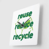 Gerecycelt Wiederverwendung reduzieren Quadratische Wanduhr (Winkel)