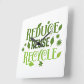 Gerecycelt Wiederverwendung reduzieren Quadratische Wanduhr (Winkel)