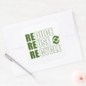 Gerecycelt Wiederverwendung reduzieren Quadratischer Aufkleber (Umschlag)