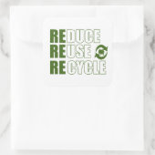 Gerecycelt Wiederverwendung reduzieren Quadratischer Aufkleber (Tasche)