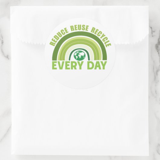 Gerecycelt Wiederverwendung reduzieren Runder Aufkleber (Tasche)