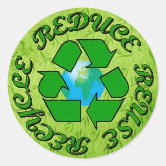 Gerecycelt Wiederverwendung reduzieren Runder Aufkleber