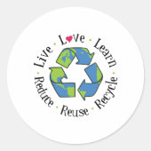 Gerecycelt Wiederverwendung reduzieren Runder Aufkleber (Vorderseite)