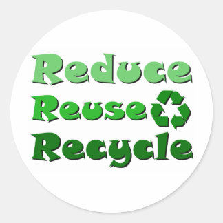 Gerecycelt Wiederverwendung reduzieren Runder Aufkleber