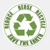 Gerecycelt Wiederverwendung reduzieren Runder Aufkleber (Vorderseite)
