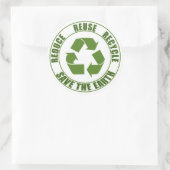 Gerecycelt Wiederverwendung reduzieren Runder Aufkleber (Tasche)