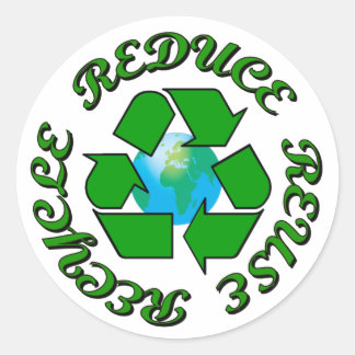 Gerecycelt Wiederverwendung reduzieren Runder Aufkleber