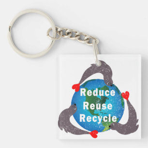 Gerecycelt Wiederverwendung reduzieren Schlüsselanhänger