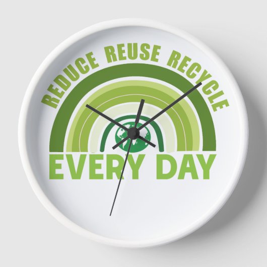 Gerecycelt Wiederverwendung reduzieren Uhr (Vorderseite)