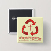 Gerecycelter menschlicher christlicher Knopf Button (Vorne & Hinten)